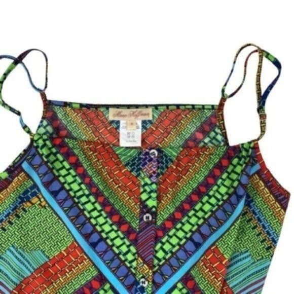 Mara Hoffman Short easy Dress Green Kasuri print Size medium - Picture 5 of 11